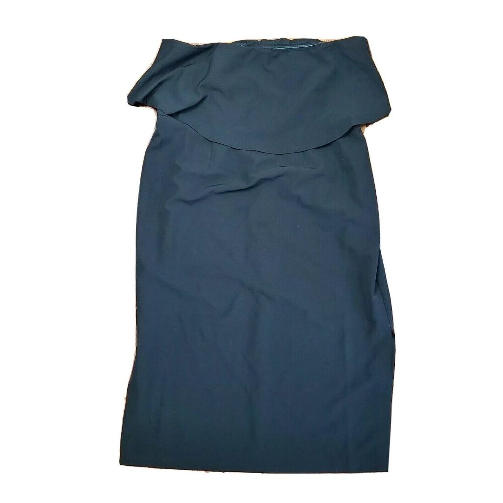 Eloquii Dress Womens Plus‎ Size 20 Solid Black Ruffle Top Sleeveless Strapless